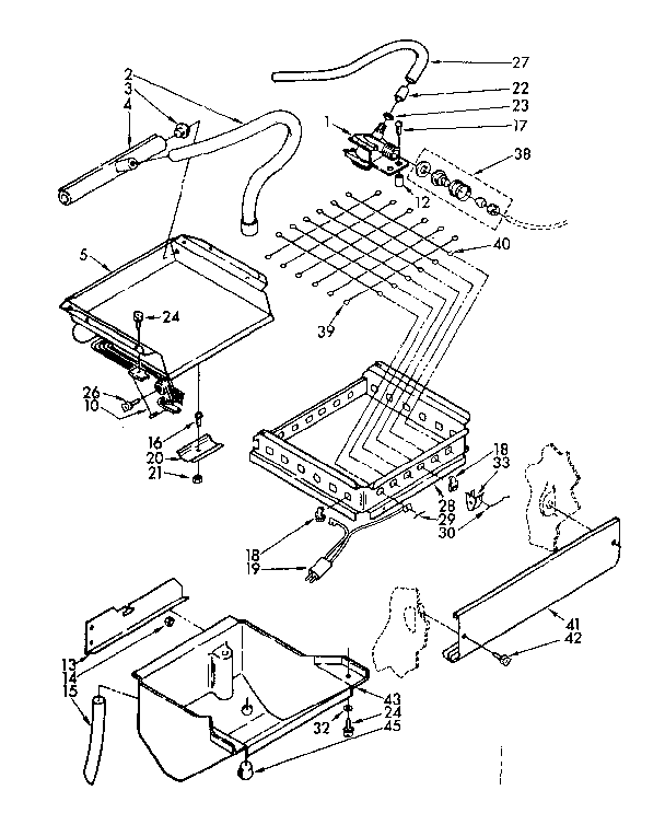 Evaporator, ice cutter grid and water parts