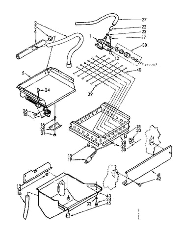 Evaporator, ice cutter grid and water parts
