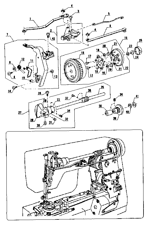 Thread tension and handwheel assembly