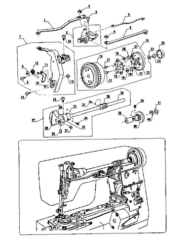 Thread tension and handwheel assembly
