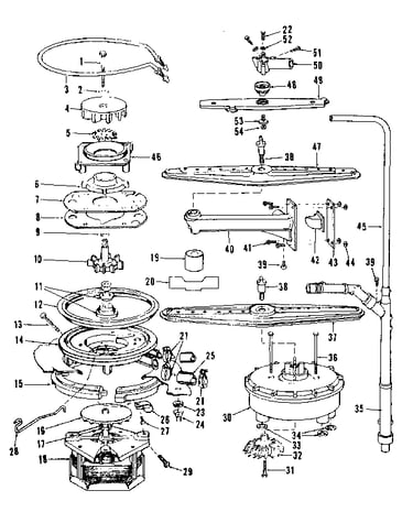 Motor, heater, and spray arm details