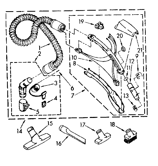 Hose and attachment parts