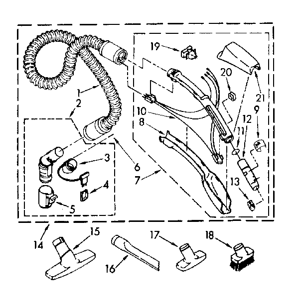 Hose and attachment parts