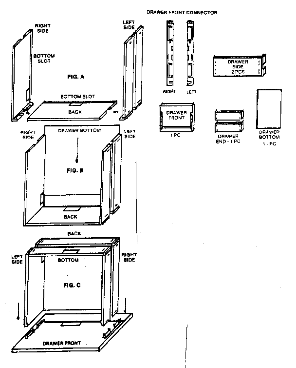Drawer front connector