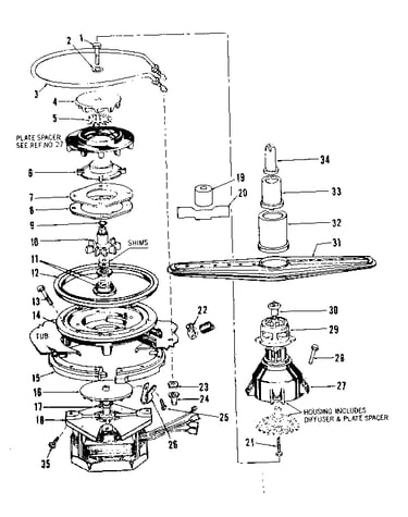 Motor, heater, and spray arm details