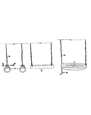 Gym ring, swing, and trapeze assembly