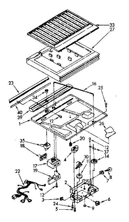 Compartment separator and control parts