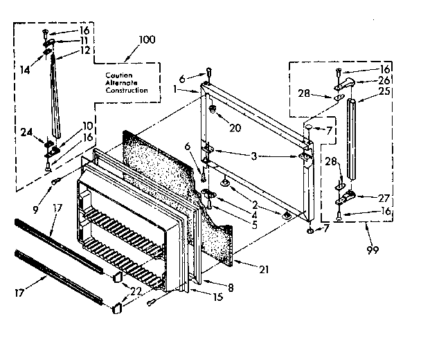 Freezer door parts
