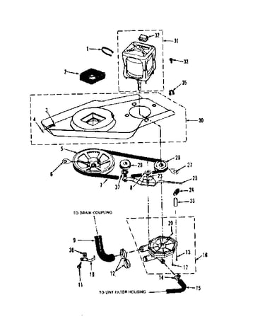 Washer drive system, pump