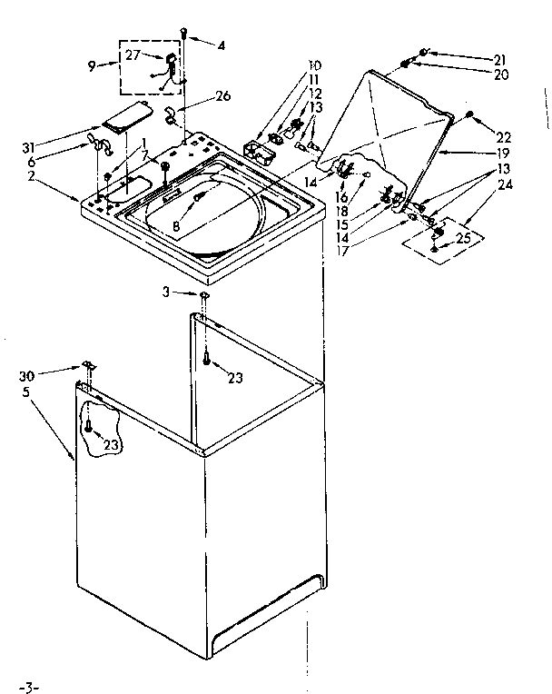 Top and cabinet parts