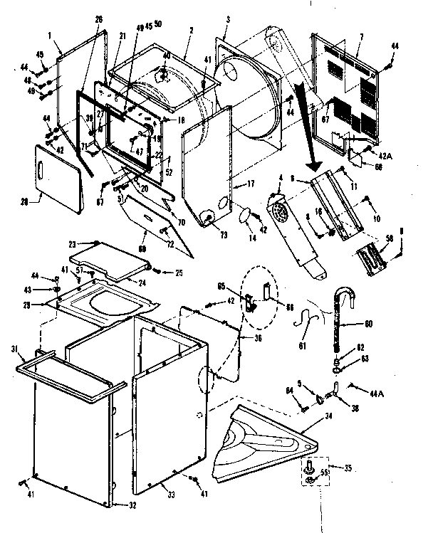 Cabinet parts, heater