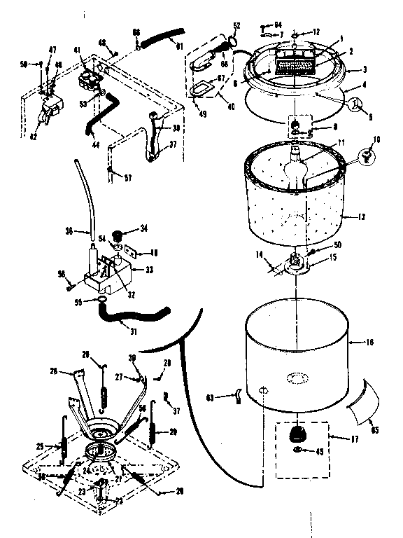 Tubs, water valve, lid switch