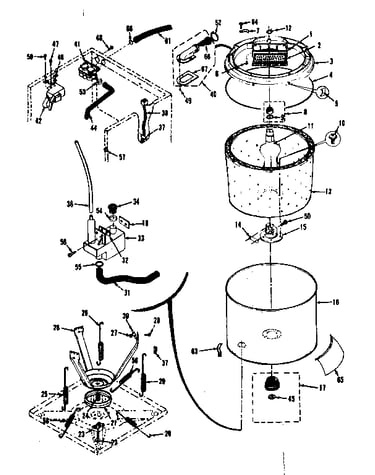 Tubs, water valve, lid switch