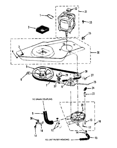 Washer drive system, pump