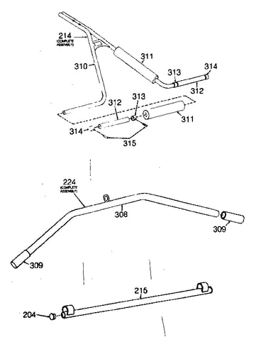 Handlebar, lat bar and leg press bar