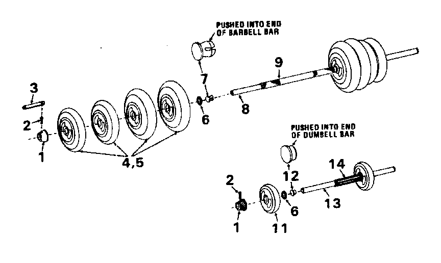 Barbell and dumbell set