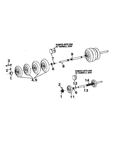 Barbell and dumbell set