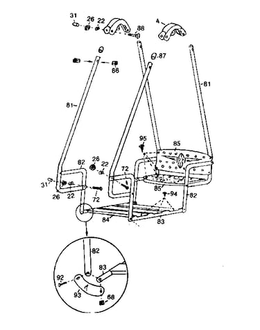 Lawn swing assembly