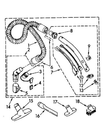 Hose and attachment parts