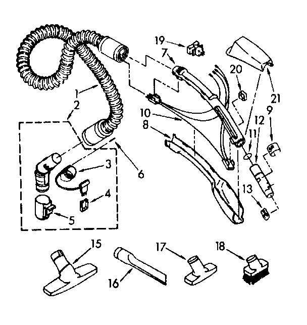 Hose and attachment parts
