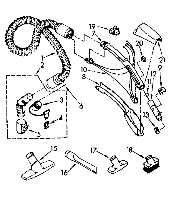 Hose and attachment parts