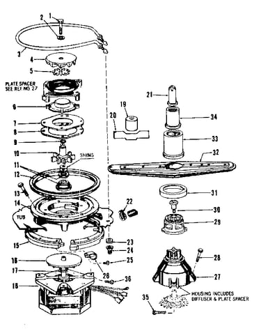 Motor, heater, and spray arm details