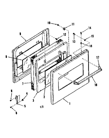 Visi-bake upper oven and lower broiler door