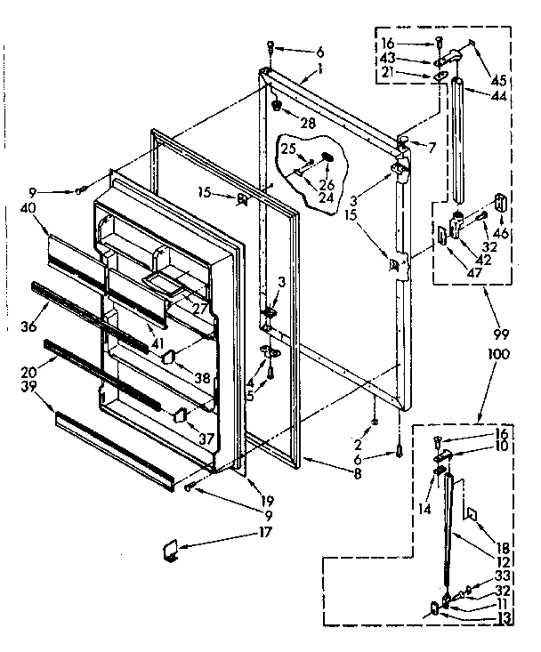 Refrigerator door parts