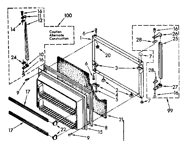 Freezer door parts