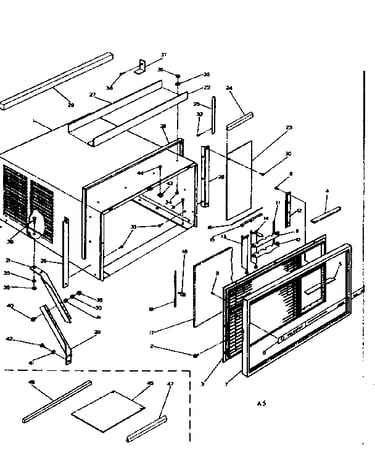 Cabinet and front parts