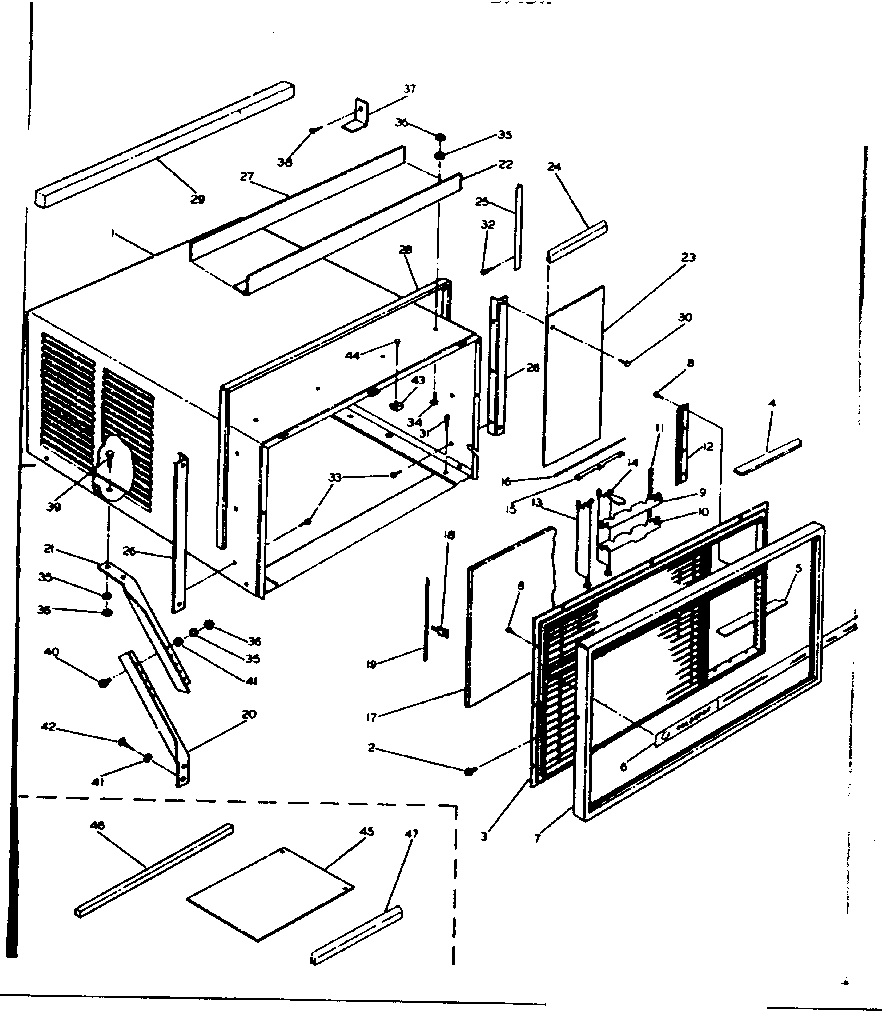 Cabinet and front parts