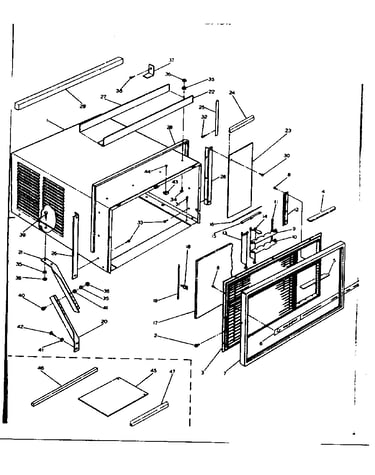 Cabinet and front parts