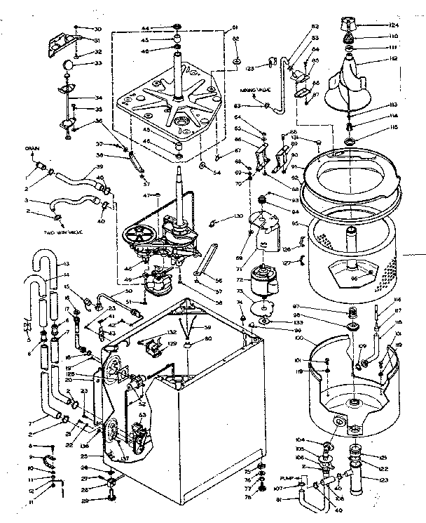 Washer machine sub assembly