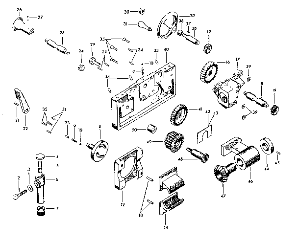 THREADING DIAL, SPLIT NUT, APRON AND GEAR CASE ASSEMBLY