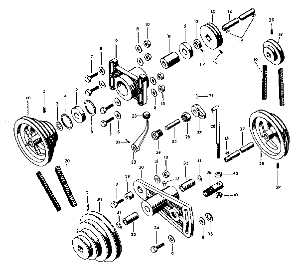 UNDERNEATH DRIVE ASSEMBLY (MODEL NO. 101.28950, .28970)