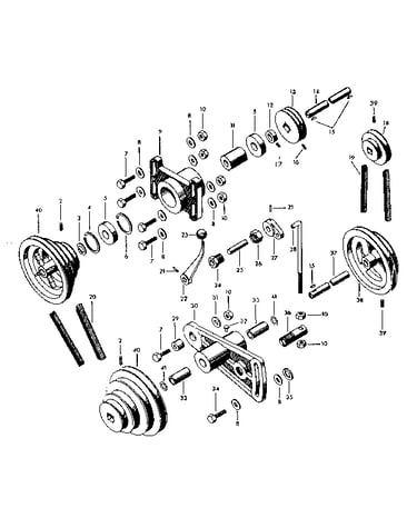 Underneath drive assembly (model no. 101.28950, .28970)