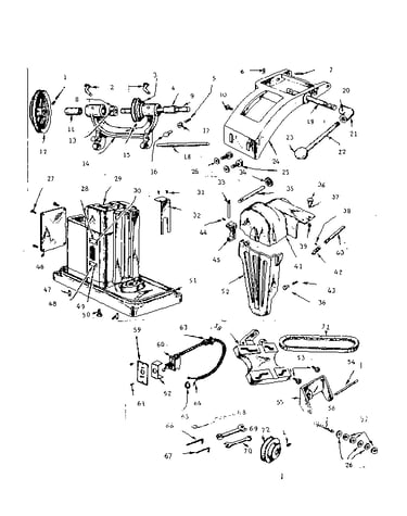 Frame, countershaft, belt guard and motor base parts