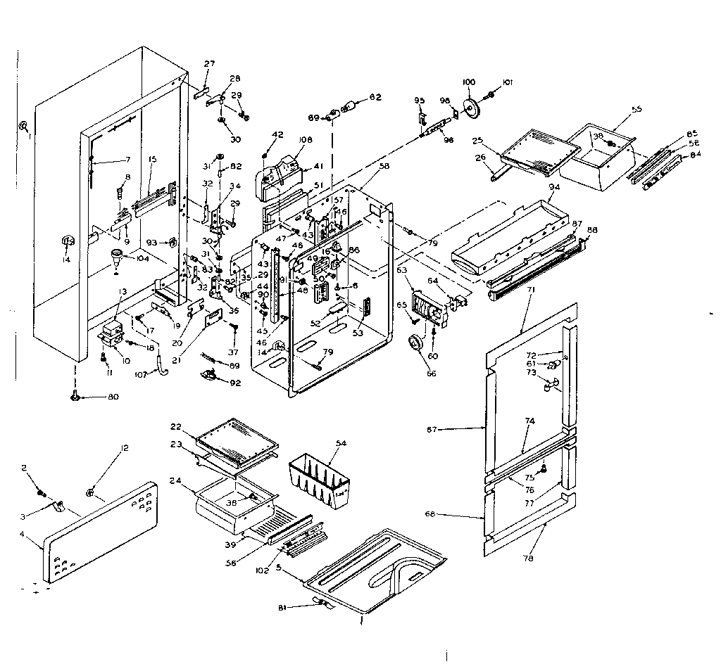 REFRIGERATOR CABINET PARTS