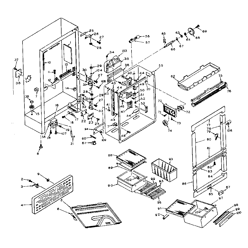 REFRIGERATOR CABINET PARTS