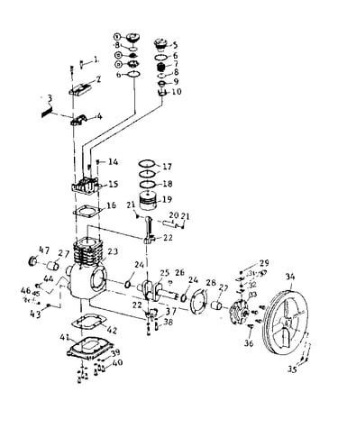 Parts list pump unit (model no. 102.17500, .17501)