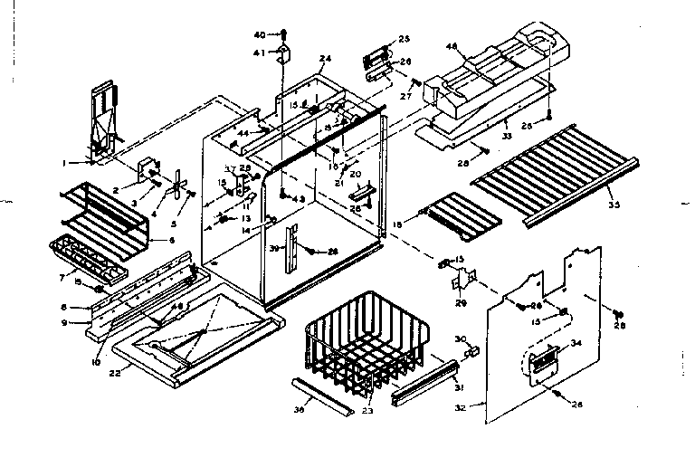 Refrigerator freezer section parts