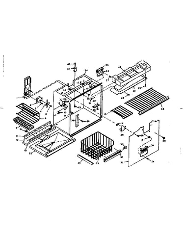 Refrigerator freezer section parts