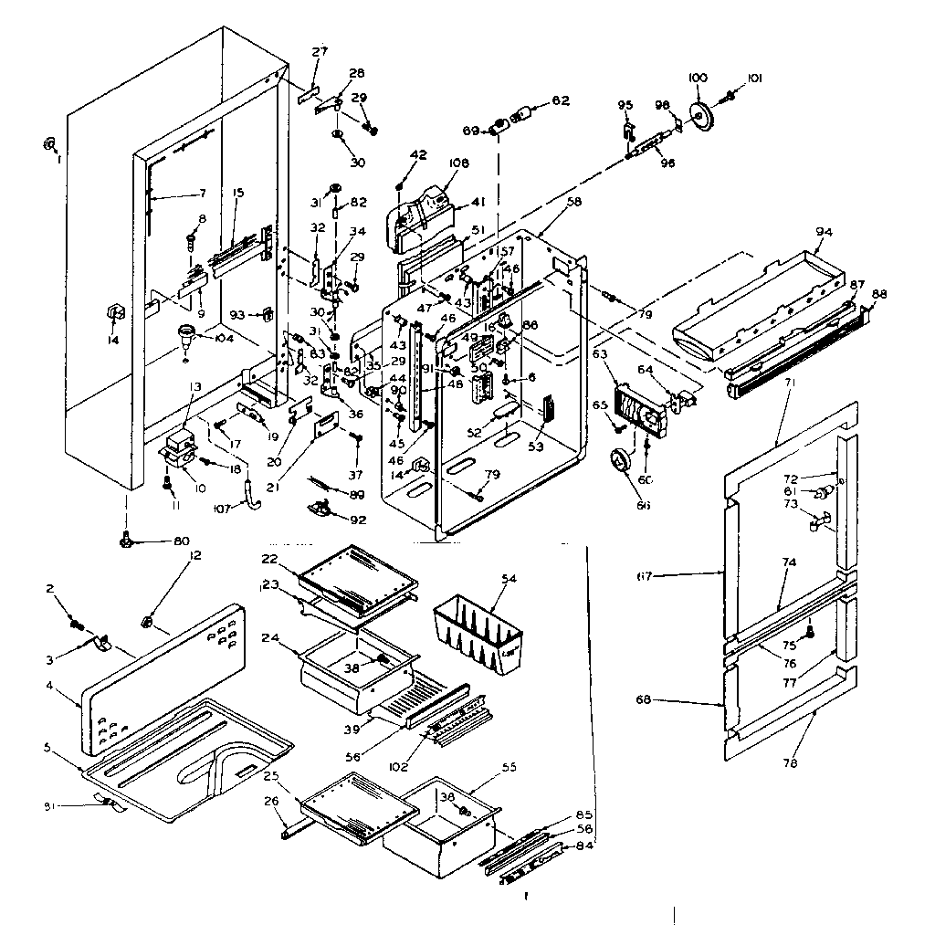 Refrigerator cabinet parts