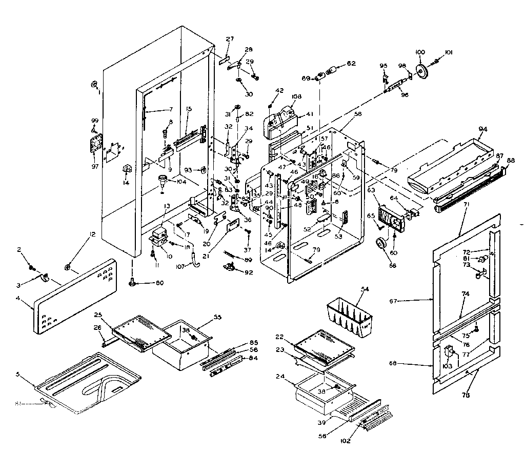 Refrigerator cabinet parts