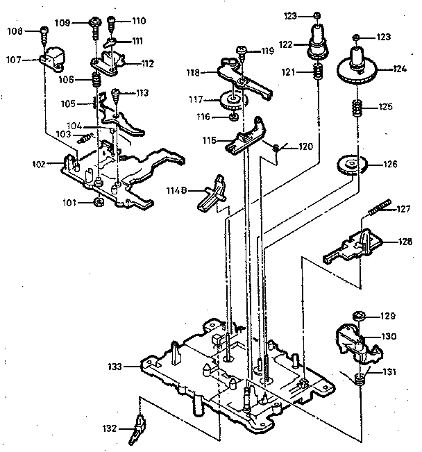 Tape mechanism exploded view (1)