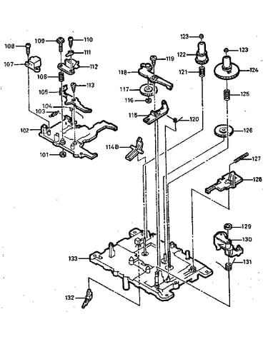 Tape mechanism exploded view (1)