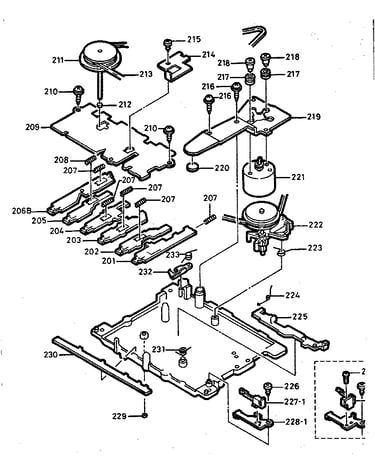 Tape mechanism exploded view (2)