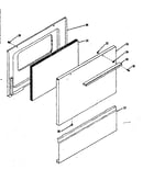 Oven door and snap-on panel