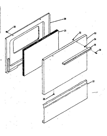 Oven door and snap-on panel