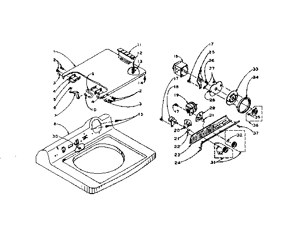 Machine top assembly